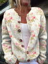 Glorwen™ | Vintage Floral Knit Cardigan