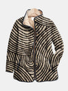 Loxana™ | Retro Hand-Drawn Circle Design Quilted Jacket