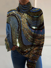 Yolanda | Shimmering Christmas Turtleneck Top