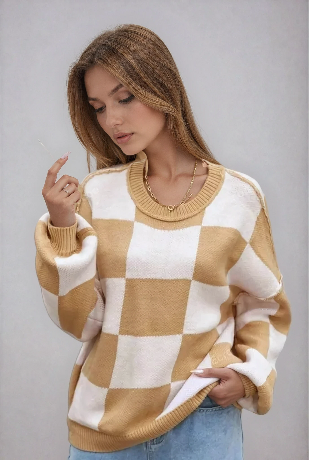 Wynne | Checkerboard Oversized Sweater