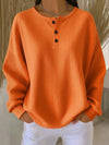 Mirabel™ | Cozy Waffle Henley Sweatshirt