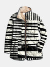 Moxanne™ | Black and White Abstract Quilted Jacket