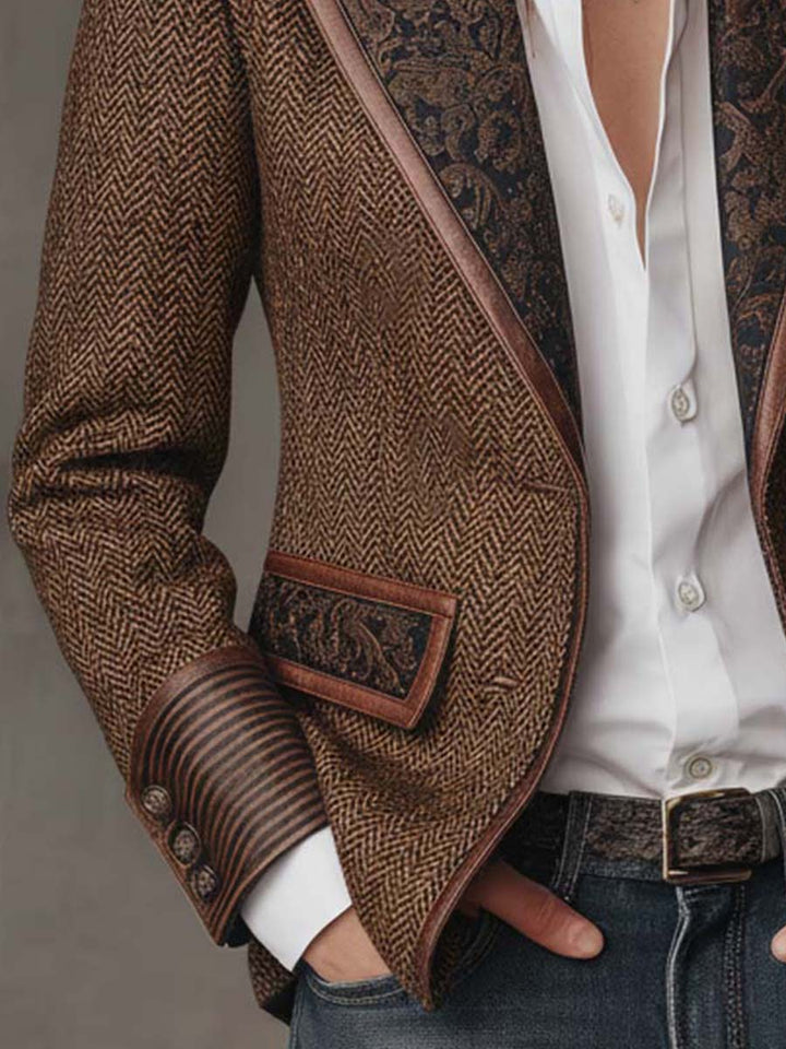 Rosaline | Herringbone Panel Blazer
